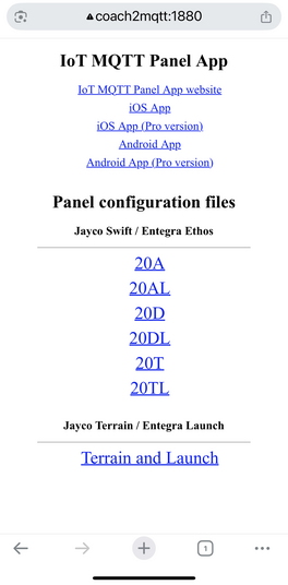Configs page